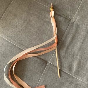 50 Pink & white ribbon stick streamers